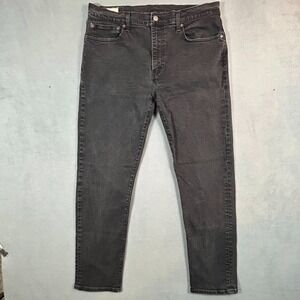 Levis 502 Jeans Mens Black 36x34 Tapered Cut‎ Western Cowboy Stretch Denim USA